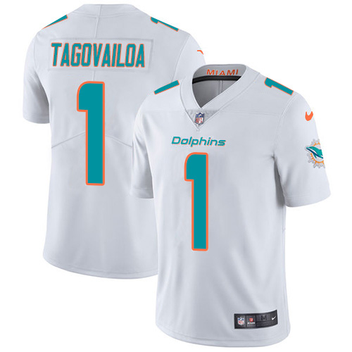 Nike Miami Dolphins 1 Tua Tagovailoa White Youth Stitched NFL Vapor Untouchable Limited Jersey